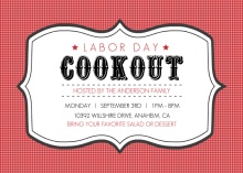 Red Gingham Labor Day Invite