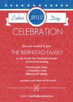 Red White and Blue Banner Labor Day Invitation