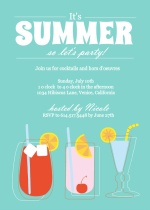 Blue Summer Cocktail Party Invite