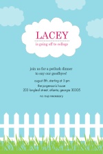 Blue Skies Coming My Way Going Away Party Invitation