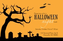 Scary Cemetery Halloween Party Invitation
