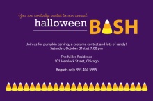Purple Candy Corn Halloween Bash Invite