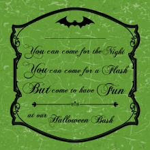 Elegant Bats Halloween Party Invitation