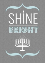 Modern Gray and Blue Hanukkah Card