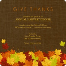Pile of Fall Leaves Thanksgiving Invitation