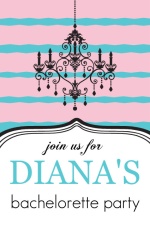 Pink and Aqua Modern Bachelorette Party Invitation