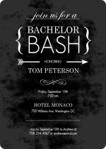 Chalk Board Black Bachelor Party Invitation