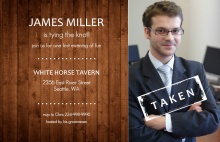 Dark Wood Background Bachelor Party Invite