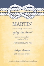 Navy Blue Knot Bachelor Party Invitation