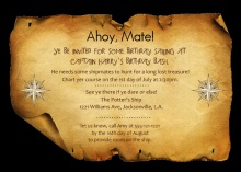 Treasure Map Pirate Party Invite