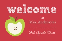 Red and Green Apple Teacher Card