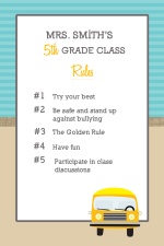 Teacher Yellow School Bus  Back to School Poster