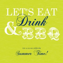 Green and Navy Eat Drink Modern BBQ Party Invitation