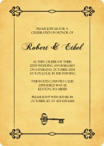 Black and Yellow Ornate Frame 50th Anniversary Invite