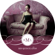 Plum Monogram Swirl Quinceanera  Invitation