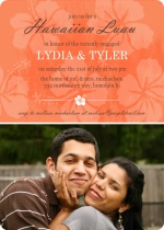 Tangerine Floral Hawaiian Luau Party Invite