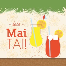 Let's Mai Tai Tropical Drink Luau Invite