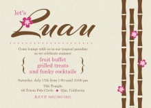 Hawaiian Flowers and Bamboo Luau Party Invitation
