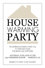 Taupe and Black Modern Home Housewarming Invite