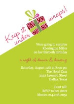 Lime Green and White Surprise Birthday Party Invitation