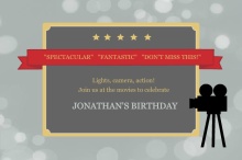 Grey Banner Movie Night Invitation