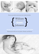 Four Photo Baby Boy Sibling Baby Announcement