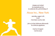 Baseball Corporate Anniversary Invitation