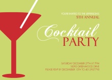 Martini Cocktail Holiday Party Invitation