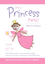 Princess Photo Insert Birthday Party Inviation