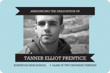 Grad Announcement Modern Blue Stripe