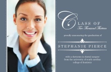 Graduation Announcement Blue Classic 