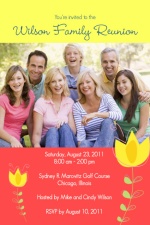 Yellow and Coral Spring Family Reunion Invitation