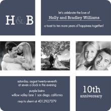 Modern Photo Monogram 10th Anniversary Invitation