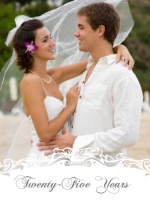 Pink Roses 25th Wedding Anniversary Party Invitations