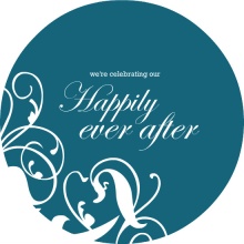 Whimsical Teal Happily Ever After Anniversary Party Invitation