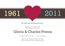 Red Heart Anniversary  Invitation