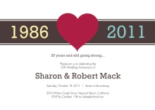 Red Heart Anniversary  Invitation