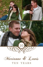 Brown and White Formal Anniversary Party Invite