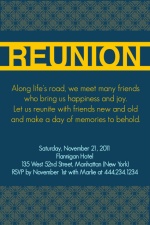 Bold Blue Reunion Invitation