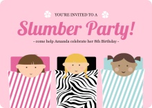 Pink Sleeping Bag Slumber Party Invitaion