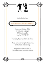 Couples Costume Party Halloween Card