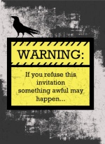 Blackbird WARNING Halloween Card