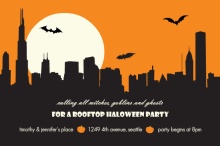 Orange Rooftop Halloween Party Invitation