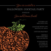 Fancy Pumpkin  Halloween Party Invite