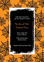 Orange Spider Web Halloween Party Invitations