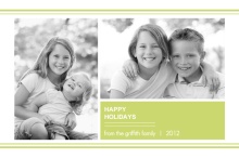 Contemporary Green Holiday Photo Card