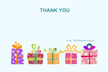 Colorful Gifts Thank You Card