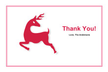 Red Reindeer Holiday Thank You Card