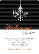 Fancy Black and White Halloween Party Invitation