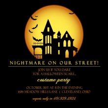 Nightmare On Our Street  Halloween Party Invitation